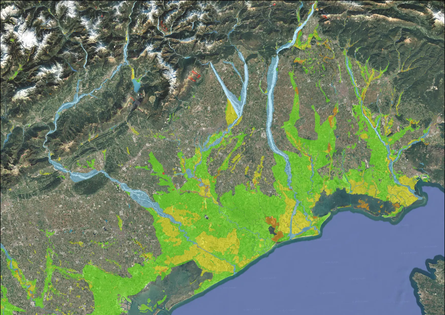 Analisi rischio idraulico mappatura aree inondabili pericolosità